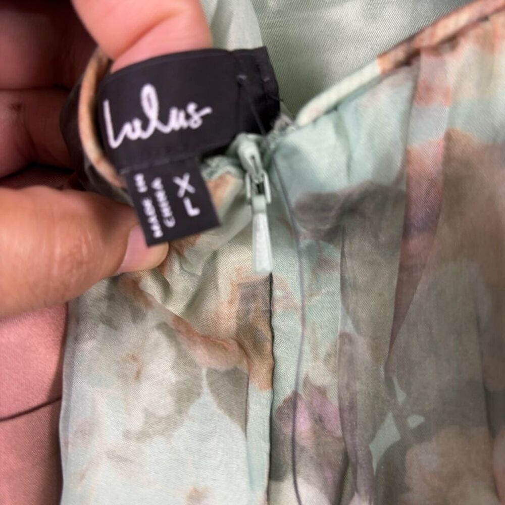 Lulu's Mint Floral Strapless Maxi Dress - Picture 6 of 7